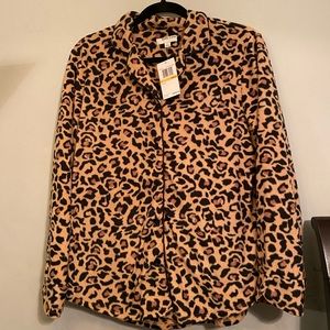 (New) Anne Klein Animal Print Fleece Pajama Set